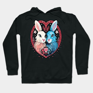 Arctic Hare Couple Valentine Hoodie